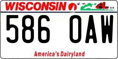 WI license plate 586OAW