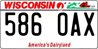 WI license plate 586OAX