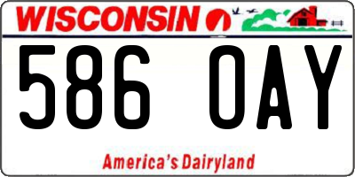 WI license plate 586OAY