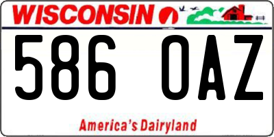 WI license plate 586OAZ