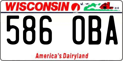 WI license plate 586OBA