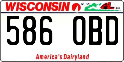 WI license plate 586OBD