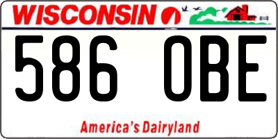 WI license plate 586OBE