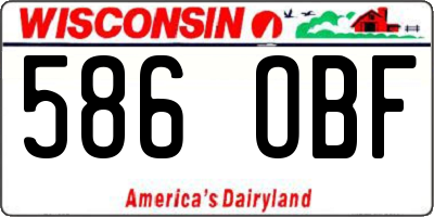 WI license plate 586OBF