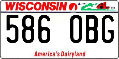 WI license plate 586OBG