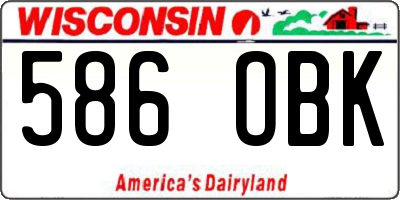 WI license plate 586OBK