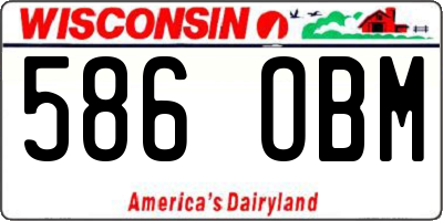 WI license plate 586OBM