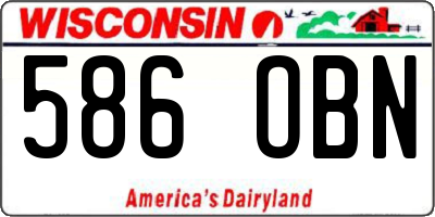 WI license plate 586OBN
