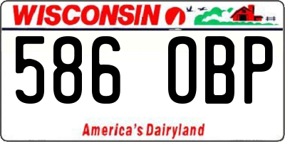 WI license plate 586OBP