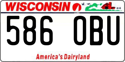 WI license plate 586OBU