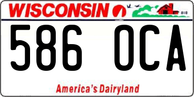 WI license plate 586OCA