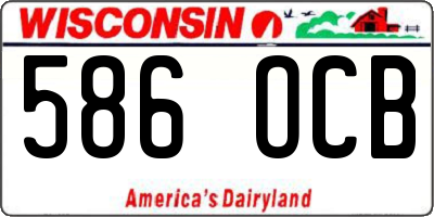 WI license plate 586OCB