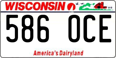 WI license plate 586OCE