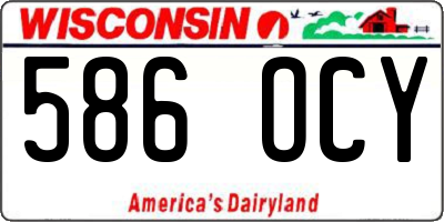 WI license plate 586OCY