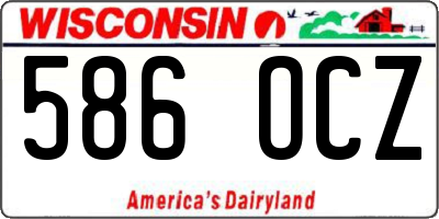 WI license plate 586OCZ