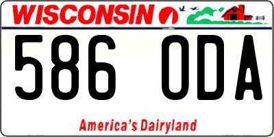 WI license plate 586ODA