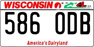 WI license plate 586ODB