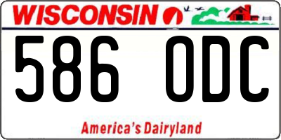 WI license plate 586ODC