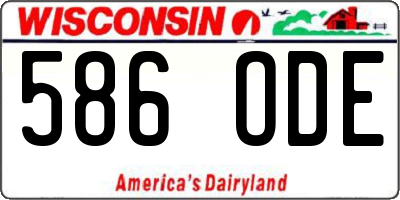 WI license plate 586ODE