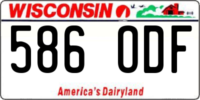 WI license plate 586ODF