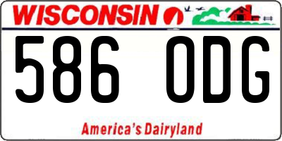 WI license plate 586ODG