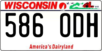 WI license plate 586ODH