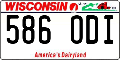 WI license plate 586ODI