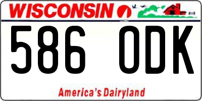 WI license plate 586ODK