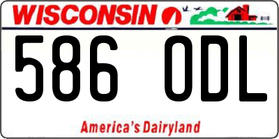 WI license plate 586ODL