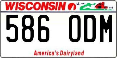 WI license plate 586ODM