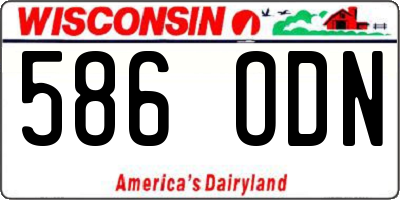 WI license plate 586ODN