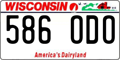 WI license plate 586ODO