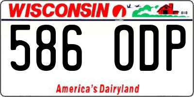 WI license plate 586ODP