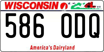 WI license plate 586ODQ
