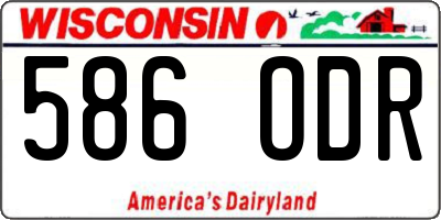 WI license plate 586ODR