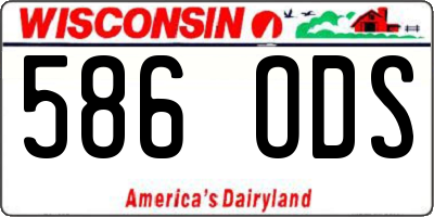WI license plate 586ODS