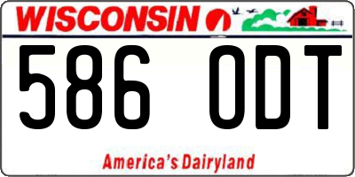 WI license plate 586ODT
