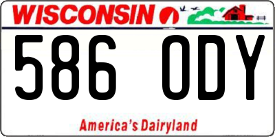 WI license plate 586ODY