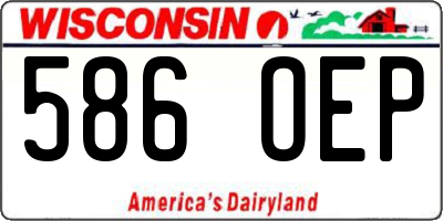 WI license plate 586OEP