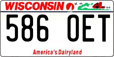 WI license plate 586OET