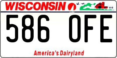 WI license plate 586OFE