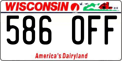WI license plate 586OFF