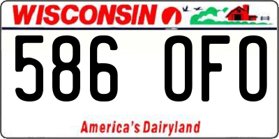 WI license plate 586OFO
