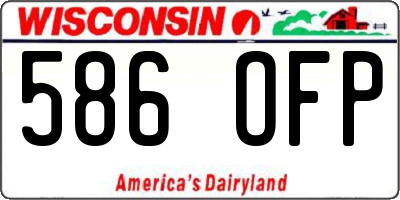 WI license plate 586OFP