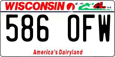 WI license plate 586OFW