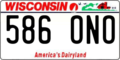WI license plate 586ONO