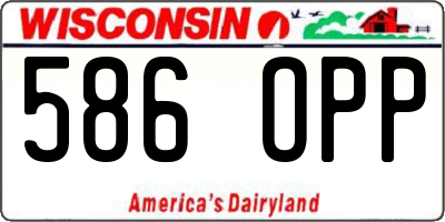 WI license plate 586OPP