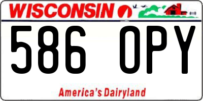 WI license plate 586OPY