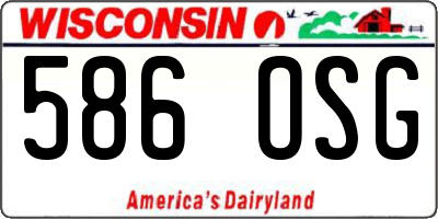 WI license plate 586OSG