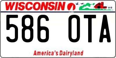 WI license plate 586OTA